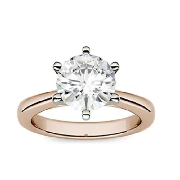 GORGEOUS 14k Rose Gold 1.90CT T.W. Solitaire Ring - Picture 7 of 14